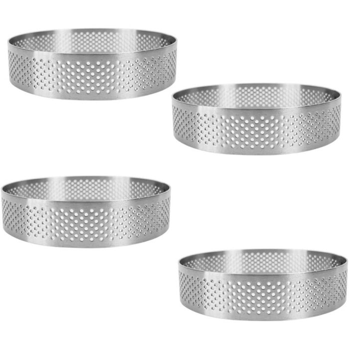 Narkalıp Yuvarlak Delikli Tart Kalıbı 4 Lü 10cm NRT-008 - Görsel 1